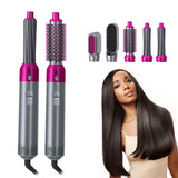 Professional Hair Dryer Blower 5 In 1 Hot Air Brush Dryer Blow Electric Hair Straightener Curler Flat Iron Curling Styling Tools