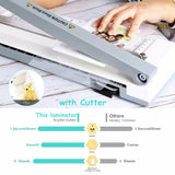 Thermal Pouch Laminator for A3/A4/A6, 2 Roller Fast Warm-up Laminating Machine with Trimmer and Corner Rounder for Home/Office