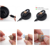 Hearing Aids Volume Adjustable Inner Ear Style Sound Amplifier Rechargeable Ear Hearing Enhancement Device With Recharging Base