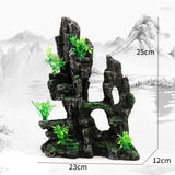 Super Large Aquarium Rockery Decoration Fish Tank Landscaping Artificial Resin Ornament Decor Aquascape Background Accessories