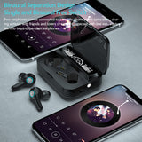 BT 5.1 Wireless Sport Headphones Touch Control Waterproof Charge Box High Quality Three Screen Digital Display Power Bank