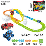 Glowing Race Track With LED Light Up Cars Race Car Track Sets Flexible Railway Assembled Track Birthday Gift For Childrens Toys