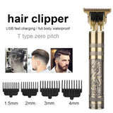 T9 USB Rechargeable Hair Clipper Electric Hair Trimmer Cordless Shaver Beard Razor 0mm Men Barber Hair Cutting Machine for men