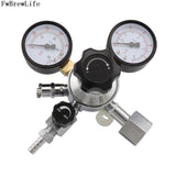 CGA320 W21.8 Dual Gauge CO2 Gas Regulator for Homebrew Soda Draft Beer Dispenser Set with 5/16'' Barbed Shuttoff Valve 0-3000PSI