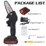1080W 4Inch 88VF Mini Electric Chain Saw with Upgraded Battery Rechargeable Woodworking Pruning One-handed Saw Garden Tool