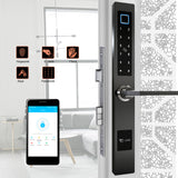 Waterproof European Style TTlock Bluetooth fingerprint access electronic Smart door lock For Aluminum Glass Door