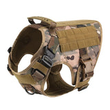 Tactical Dog Harness with 2X Metal Buckle Dog Walking Training molle Vest with Handle Hook and Loop Panels for Dog Patch