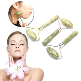 Green Single Head Face Massage Roller Jade Stone Slimming Face Neck Massager Lifting Tool Anti Wrinkle Massage Roller