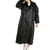 1pc EVA Raincoat Women/Men With Hat Buttons Slicker Poncho Rainwear Outdoor Long Style Hiking Poncho Environmental Rain Jacket