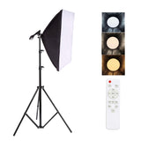 Photography Lighting 2m Light Tripod stand + Photo Studio Soft box +50W Dimmable LED lamp Bulb For Camera Phone Video Shooting