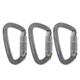 3 Pcs 24KN Aluminum Self-locking Carabiner D-Ring Keychain Survival Safety Equipment for Outdoor Camping Gear Climbing Acces