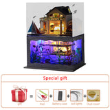 Diy Dollhouse Kit Miniature Building Wooden House Model Japanese-style Sushi Shop Kids Toys Adult Gift Big Doll House Furniture