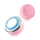 2-IN-1 Face Deep Cleaning Silicone Brush Blackhead Pore Cleaner LED Photon EMS Vibration Heating Massager Skin Rejuvenation Lift