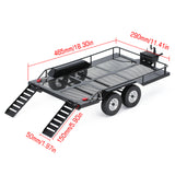 Metal Trailer with 4 Tires Black 465*290MM for 1/10 RC Crawler Car Axial SCX10 90046 AXI03007 Traxxas TRX-4 Redcat Gen8