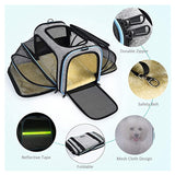Pet Dog Cat Carrier Bag Expandable Foldable for Cat Puppy Portable Travel Carrying Reflective Tote Bag Handbag Pet Accessories