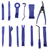 13pcs Auto Trim Removal Tool Kit with Clip Removal Plier and Fastener Removers Car Interior Upholstery Pry Tool Set (Blue)