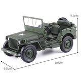 1:18 Model Old World War II Willys Vehicles Alloy Car Model For Kids Toys Gifts