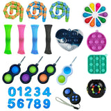 20 Pack Popetes Dimpl Fidget Toys Set New Push Bubble Sensory Fidget Toys Stress Reliever Toy Squeeze Toys Antistress