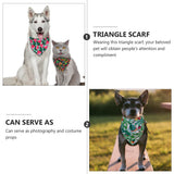 8pcs Dog Pet Summer Bandana Tropic Pattern Dog Bandana Triangle Dog Bib Scarf