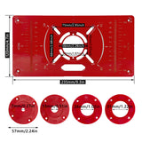 Carpinte Router Table Insert Plate Woodworking Benches Aluminium Wood Router Trimmer Models Engraving Milling Machine With Rings