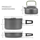 Camping Utensils Dishes Cookware Set Picnic Hiking Heat Exchanger Titanium Alloy Pot Outdoor Tourism Tableware