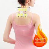 Remote Control 6 Head Neck Massager Infrared Heating Pulse Cervical Spine Massage Physiotherapy Neck Pain Relief Relaxation Tool