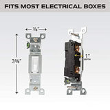 Toggle Light Switch 3 Way 15 Amp 120/277V Toggle Frame AC Silent Switch Residential And Commercial Grade(3 Piece Set)
