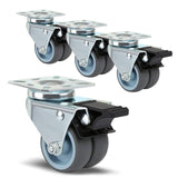 4 x Hot Sale Heavy Duty Swivel Castor Wheels 50mm with Brake for Trolley Furniture Caster Black