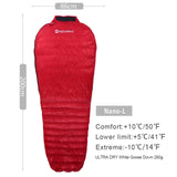 Ultra-Light Adult Outdoor Camping Down Sleeping Bag Nylon Mummy Three Season Goose Down Sleeping Bag