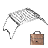 Mini Folding Grill Rack with Adjustable Gear Camping Grill Rack for Camping Hiking Fishing Barbecue Garden Kitchen