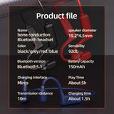 G1-1 Bone Conduction Wireless Bluetooth-compatible Earphone Sport Running Waterproof Headphone For Xiaomi Huawei Apple With Mic