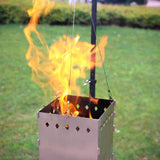 Outdoor Multi-Function Stainless Steel Wood Stove Camping Incinerator Hanging Stove Picnic BBQ Grill Camping Stove