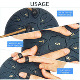 6 Inch 11 Tones C Key Steel Tongue Drum Tamborine Mini Snare Drum Set  Percussion Instruments Musicales Profesional Yoga Gifts