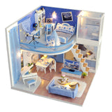 CUTEBEE DIY Doll House Wooden Doll Houses Miniature Dollhouse Furniture Kit with LED Toys for Children Christmas Gift  L023