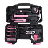 39 Piece Tool Set, Hand Tool Household Repair Tools Kit, Mechanics Women Pink