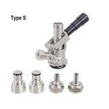 Draft Beer Homebrew Keg Coupler with Ball Lock Quick Disconnect(QD) Adapter Beer Dispenser Type S/D