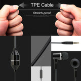 Headphones wired 3.5mm in-ear headphones noise-canceling in-line control with microphone black for smartphones computers