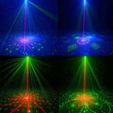 RGB Mini DJ Disco Light Laser Projector Lamp USB Rechargeable Sound Strobe Stage Effect Wedding Holiday Party Show Lighting