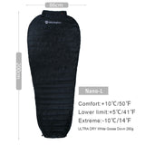 Ultra-Light Adult Outdoor Camping Down Sleeping Bag Nylon Mummy Three Season Goose Down Sleeping Bag