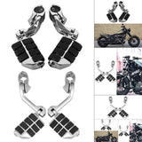 Long Highway Foot Pegs Footing Accessories 1-1/4inch 32mm with Mounting Clamps Motorcycle Foot Controls Fit for Harley