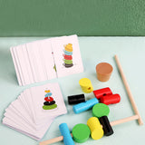 Kids Color Matching Logic Games Beaded Toys Wooden Cylinder Blocks Montessori Early Education Thinking Training Stacking Toy