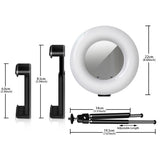 LED Ring Light Table Top Dimmable USB LED Ring Lights 4-In-1 With Mirror Tripod Stand Phone Holder For Live Studio Makeup