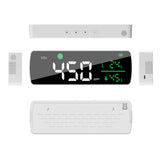 Wall Mounted Air Quality Monitor 11.2inch LED Digital 3in 1 Temperature Humidity CO2 Alarm Detector Carbon Dioxide Tester Mirror