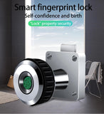 Zinc Alloy Smart Fingerprint Lock Drawer Lock Wardrobe Cabinet Lock Electronic lock Office 20 Fingerprints USB Charging