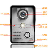 Video Intercom Doorbell 7'' TFT LCD Wired Video Door Phone System Visual Indoor Monitor 700TVL Outdoor IR Camera Support Unlock
