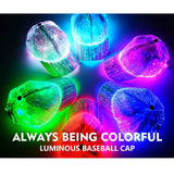 New RGB 7 Color Flashing Led Fiber Optic Hat Night Light Built-in Battery Concert Neon Glowing Hat Fisherman Baseball Cap