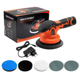 Cordless Car Polisher Hand-held Portable 12V Battery Powered Electric Polishing Machine with 6 Adjustable Speed Car Waxing Tool