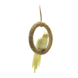 Pet Parrot Birds Cage Toystraw rope to climb a sling swing Ring Stand Chewing Bite Hanging Swing Cockatiel Para Birds Toy