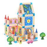 DIY Wooden Dollhouse Kids Assemble Family DollHouse Castle Toys With Car Colorful Casa Doll Houses Wood Toys For Children Gifts