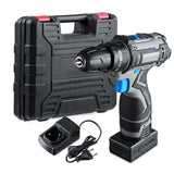 25V Cordless Electric Drill Electric Screwdriver 3/8-Inch 2-Speed Powerful Tool Screwdriver Drill with Battery & Adapter Box